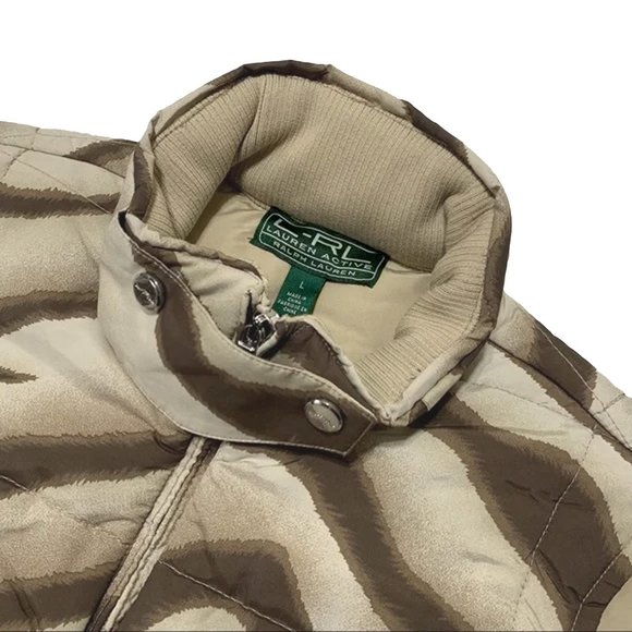 New $169 Ralph Lauren Animal Print Vest! Large  Brown, Beige & Tan Zebra Pattern - Picture 4 of 4